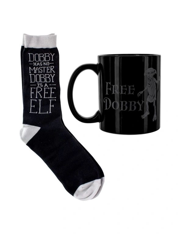 Harry Potter Wizarding World Free Dobby Novelty Mug & Socks Set Black/Grey, hi-res image number null