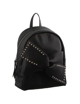 Milleni Fashion Bow Detail Ladies Backpack Black