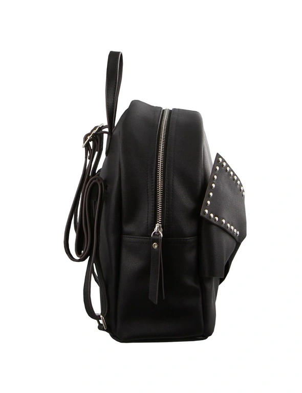 Milleni Fashion Bow Detail Ladies Backpack Black, hi-res image number null