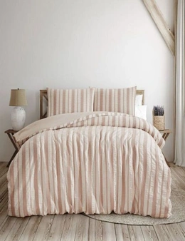 Ardor Boudoir Lisbon Seersucker Queen Bed Quilt Cover Set/2x Pillowcase Shell
