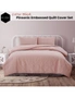Ardor Boudoir Queen Bed Quilt Cover Set Luxe Lottie Pinsonic Embossed Blush, hi-res