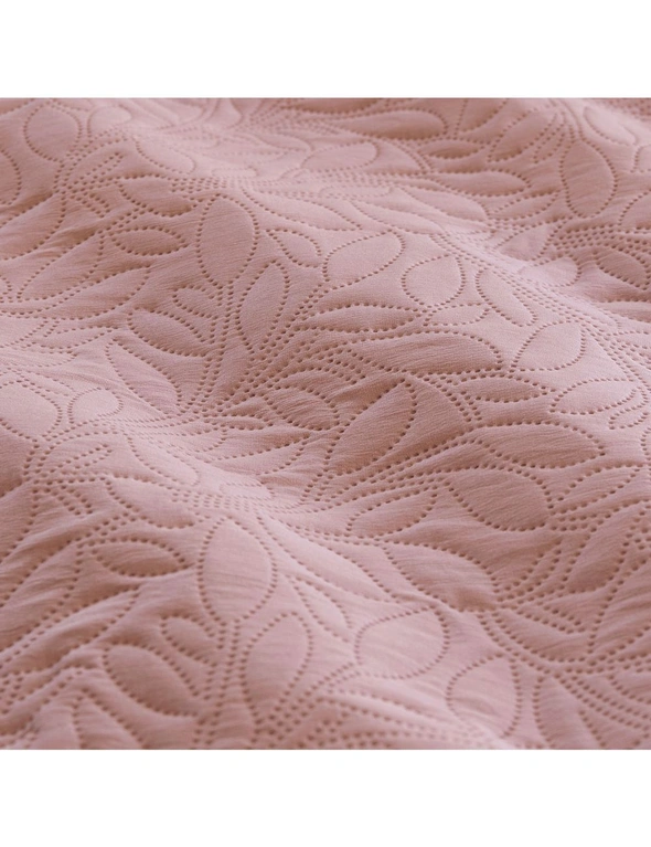 Ardor Boudoir Queen Bed Quilt Cover Set Luxe Lottie Pinsonic Embossed Blush, hi-res image number null