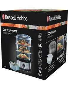 Russell Hobbs RHSTM3 Electric Cook@Home 9L Food Steamer SS 3-Tier Basket Cooker, hi-res image number null