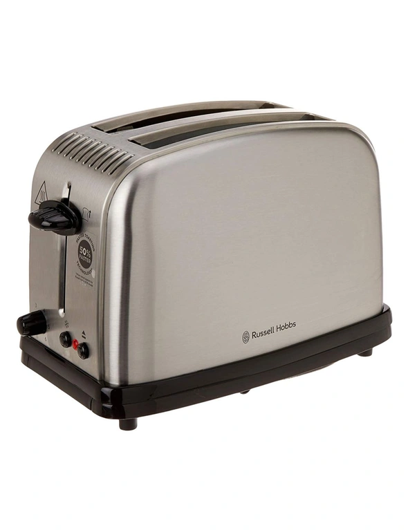 Russell Hobbs RHT12BRU Classic 2 Slice Toaster Brushed Stainless Steel 1670W, hi-res image number null