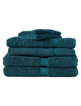 6pc Canningvale Royal Splendour Bathroom Towel Set Home Decor Azzurrite Teal