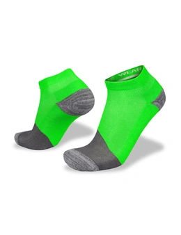 Wilderness Wear Active Bamboo Runner Au 7-11 Lime Charcoal Socks