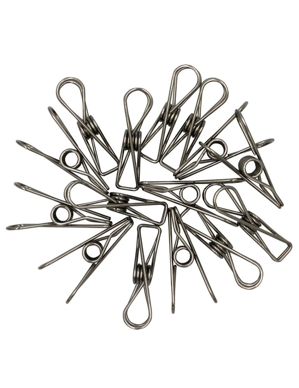 30pc Sabco 11cm Stainless Steel Clothes Pegs Laundry Hanging Pins/Clips SIL, hi-res image number null