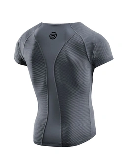 SKINS Cycle/Cycling Men's Short Sleeve M Thermoregulating Baselayer Shirt CHARCL