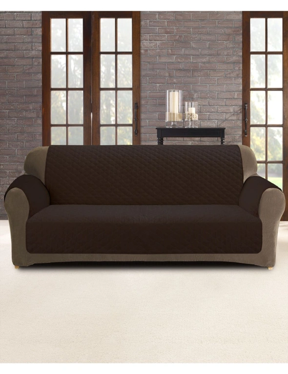 Custom Fit 2-Seater Sofa Cover Protector Coffee, hi-res image number null