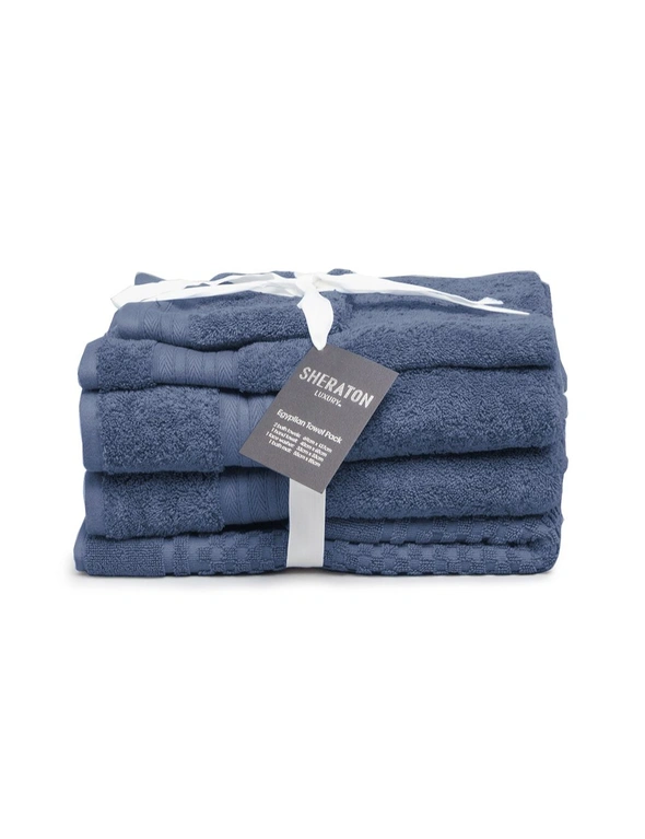 5pc Sheraton Luxury Egyptian Towel Pack - Deep Blue, hi-res image number null