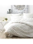 Cloud Linen Wave King Bed Quilt Cover Chenille Vintage Washed Tufted Cotton WHT, hi-res