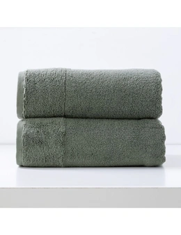 2pc Renee Taylor Aireys Bath Sheet/Towel 160cm Zero Twist Cotton 650 GSM Agave