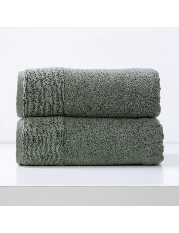 2pc Renee Taylor Aireys Bath Sheet/Towel 160cm Zero Twist Cotton 650 GSM Agave, hi-res image number null