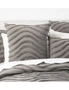 Cloud Linen Wave 65cm Pillowcase Cotton Chenille Vintage Washed Tufted Euro Grey, hi-res