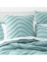 Cloud Linen Wave 65cm Pillowcase Cotton Chenille Vintage Washed Tufted Euro Aqua, hi-res