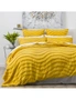 Cloud Linen Wave 65cm Pillowcase Cotton Chenille VINT Washed Tufted Euro Mustard, hi-res