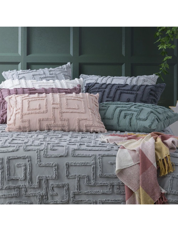 Renee Taylor Riley Double Quilt Cover VT Washed Cotton Chenille Tufted Mineral, hi-res image number null
