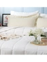 Ddecor Home Checks Queen Bed Comforter Set 500TC Cotton Jacquard Bedding White, hi-res