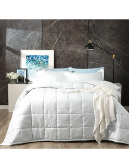 Ddecor Home Binary Super King Bed Comforter Set 500TC Cotton Jacquard White