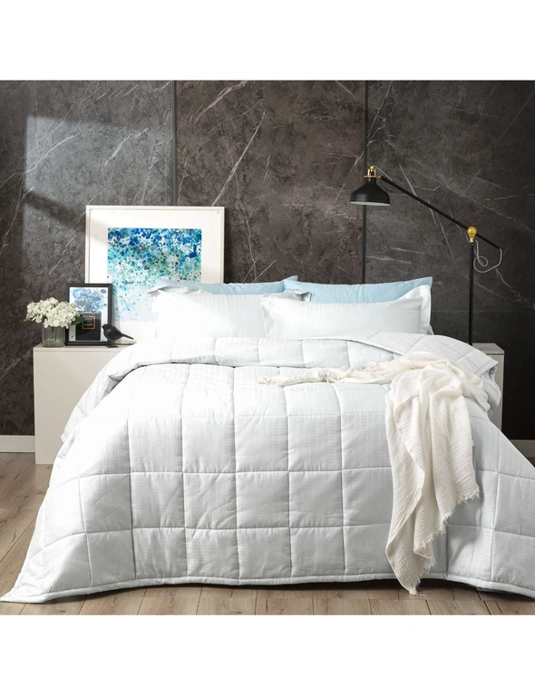 Ddecor Home Binary Super King Bed Comforter Set 500TC Cotton Jacquard White, hi-res image number null