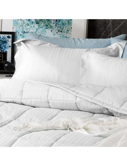Ddecor Home Binary Super King Bed Comforter Set 500TC Cotton Jacquard White