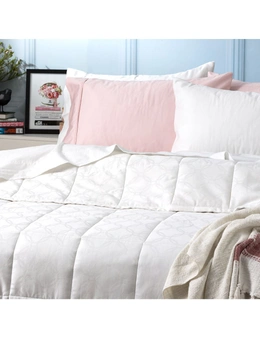 Ddecor Home Josephine Queen Bed Comforter Set 500TC Cotton Jacquard Bedding WHT