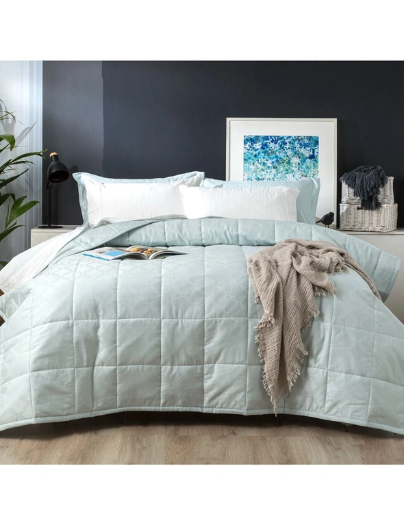 Ddecor Home Josephine Queen Bed Comforter Set 500TC Cotton Jacquard Bedding Sage, hi-res image number null