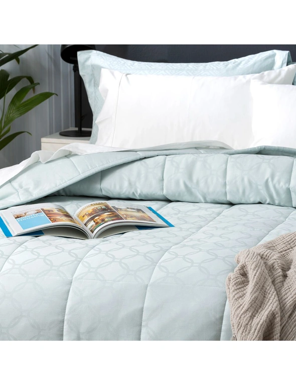 Ddecor Home Josephine Queen Bed Comforter Set 500TC Cotton Jacquard Bedding Sage, hi-res image number null