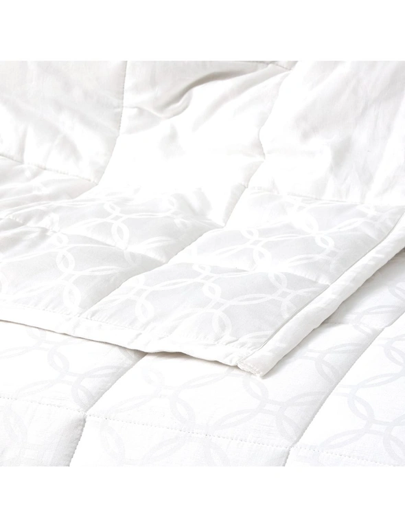 Ddecor Home Josephine Super King Bed Comforter Set 500TC Cotton Jacquard White, hi-res image number null