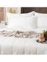 Ddecor Home Damask Queen Bed Comforter Set 500TC Cotton Jacquard Bedding White, hi-res