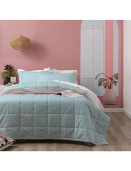 Ddecor Home Sofia Queen Bed Comforter Set 500TC Soft Cotton Jacquard Bedding Sky