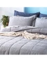 Ddecor Home Paisley Queen Bed Comforter Set 500TC Cotton Jacquard Bedding Slate, hi-res