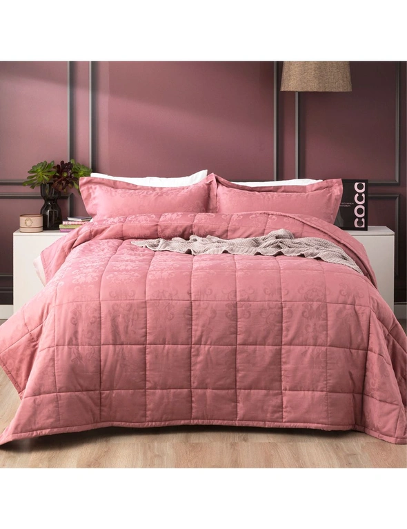 Ddecor Home Paisley King Bed Comforter Set 500TC Cotton Jacquard Bedding Rose, hi-res image number null