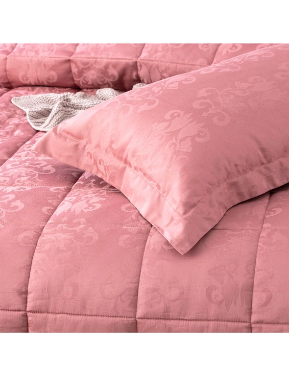 Ddecor Home Paisley King Bed Comforter Set 500TC Cotton Jacquard Bedding Rose, hi-res image number null