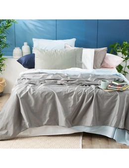 Park Avenue Split King Fitted Sheet Set/Pillowcases 500TC Bamboo Cotton Charcoal