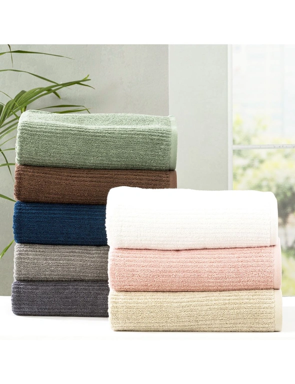 14pc Renee Taylor Cobblestone Bath/Hand Towel Set Cotton Ribbed 650 GSM Stone, hi-res image number null
