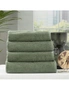 4pc Renee Taylor Cobblestone Shower/Bath Towel 140cm Cotton Ribbed 650 GSM Sage, hi-res