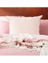 Renee Taylor Essentials Queen Bed Quilt Cover VINT Stone Washed Reversible Rose, hi-res