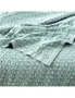 Renee Taylor Lexico Queen/King Waffle Blanket 480GSM Cotton Home Bedding Sage, hi-res
