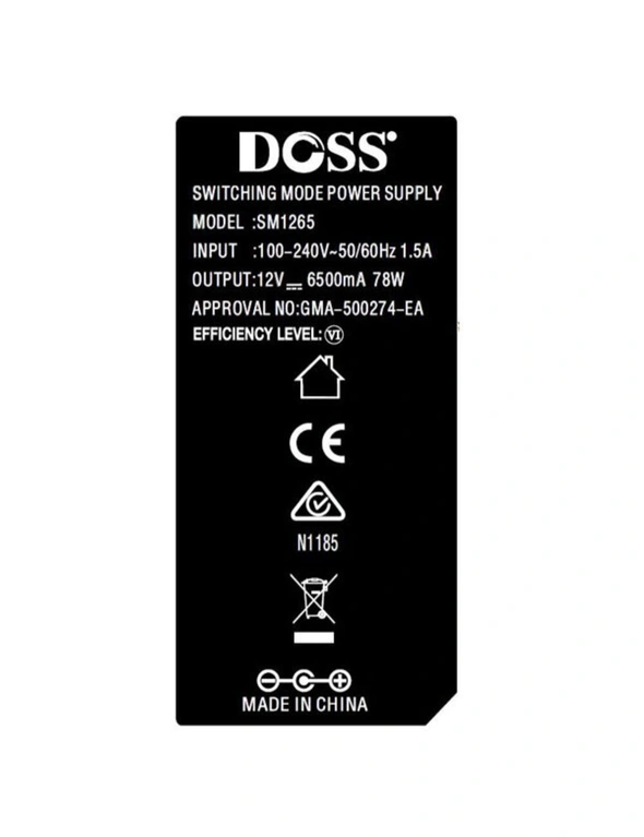 Doss 12v 6.5AMP 2.1mm Power Supply, hi-res image number null
