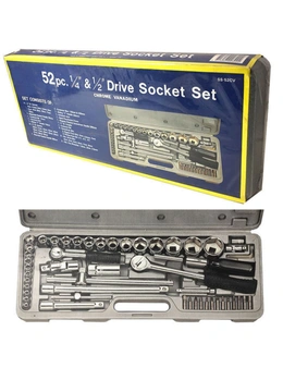 1/4" 1/2" Drive Socket Set 52pc