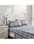 Laura Ashley Mulholland Double Bed Flannelette Sheet Set w/ 2x Pillowcase Grey, hi-res