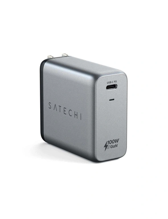 Satechi 100W USB-C Female GaN Wall Charger Adapter For MacBook/iPhone Space Grey, hi-res image number null