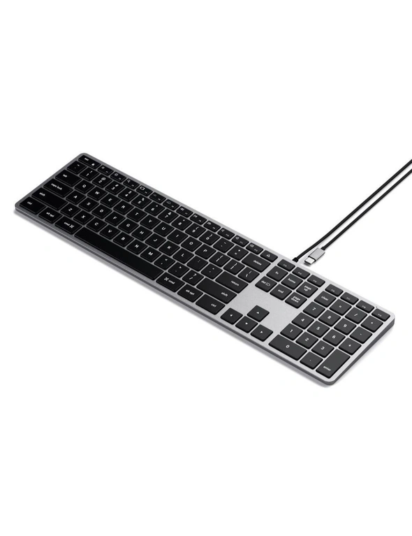 Satechi Slim W3 Wired Backlit Keyboard (Space Grey), hi-res image number null