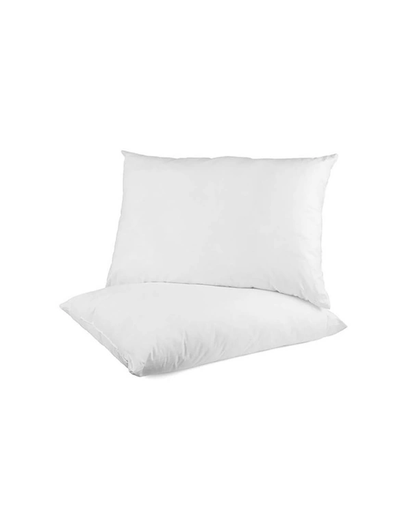 2pc Tontine 46x72cm Simply Living Cotton Pillow Medium Profile Home Bedding WHT, hi-res image number null