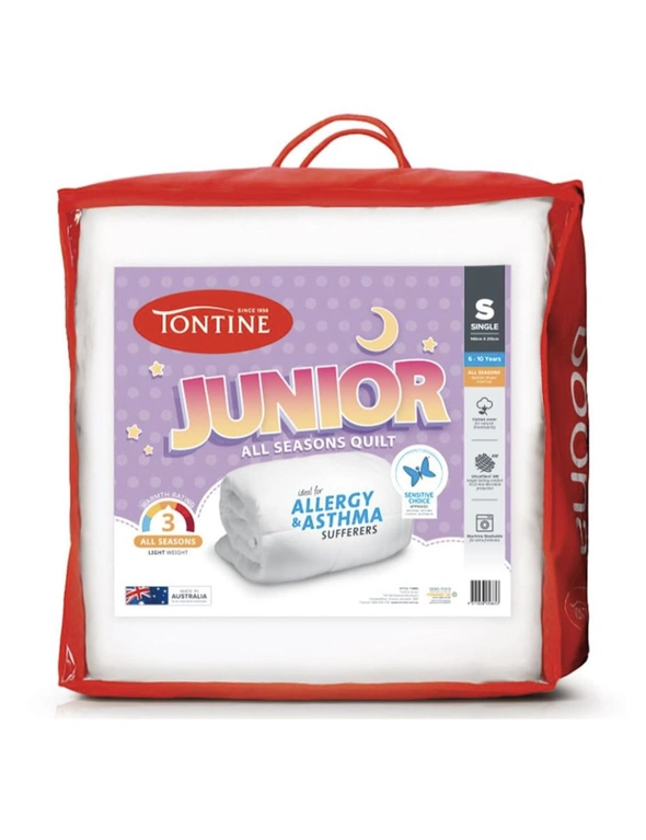 Tontine 140x210cm Junior 6-10yrs Kids/Children All Season Quilt Single Bed Doona, hi-res image number null