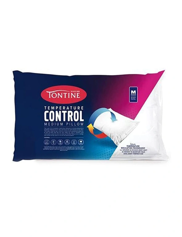 Tontine Temperature Control Cooling Sleeping Pillow Head Support Medium Profile, hi-res image number null