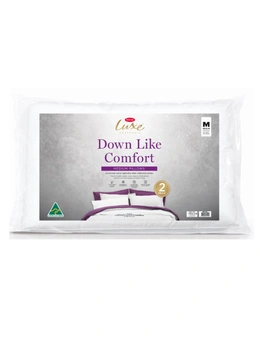 2pc Tontine 46x72cm Luxe Down Like Comfort Cotton Pillows Medium Home Bedding