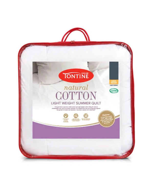 Tontine Double Bed Natural Cotton Filled Breathable Light Summer Quilt/Doona, hi-res image number null