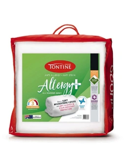 Tontine 180x210cm Allergy Plus All Season Microfibre Quilt Home Double Bed Doona